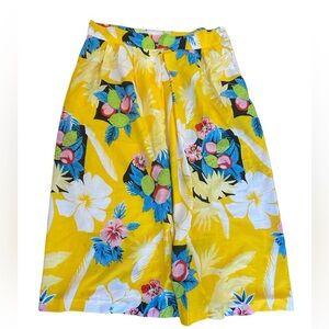 Vintage VSQ Very Special Quality Hawaiian Print Lemon Print Midi Skirt 14